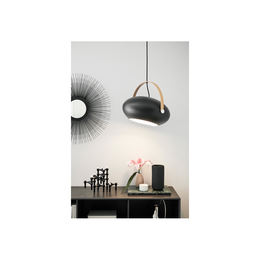 Halo Design 734382 - Pendelleuchte DC an Kabel 1xE27/40W/230V Ø 40 cm Schwarz/Eiche