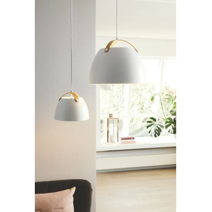 Halo Design 734870 - Pendelleuchte OSLO an Kabel 1xE27/40W/230V Ø 40 cm weiß/Eiche