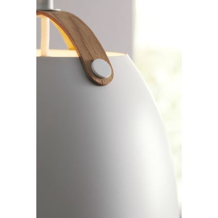 Halo Design 734870 - Pendelleuchte OSLO an Kabel 1xE27/40W/230V Ø 40 cm weiß/Eiche