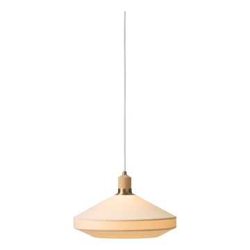 Halo Design 744206 - Pendelleuchte mit Kabel PARIS 1xE27/60W/230V Ø 40 cm Creme/Messing/Eiche