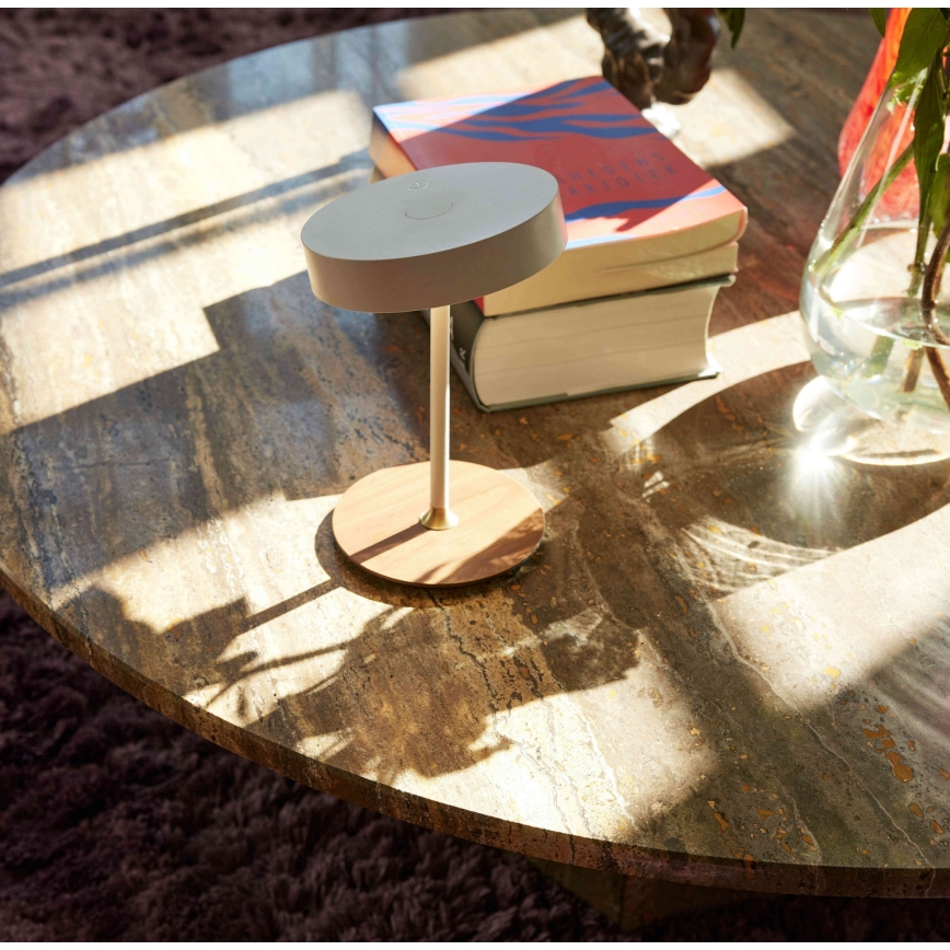 Halo Design 745760 - LED dimmbare wiederaufladbare Tischleuchte ON THE MOVE LED/2,5W/4000 mAh weiß/Holz