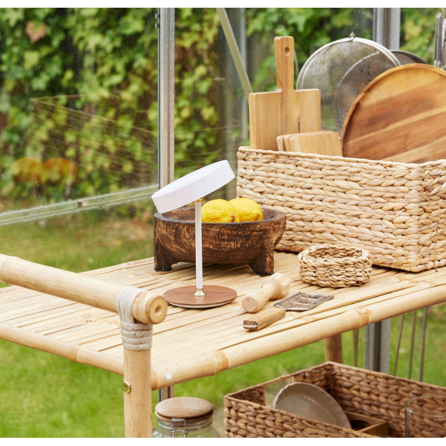 Halo Design 745760 - LED dimmbare wiederaufladbare Tischleuchte ON THE MOVE LED/2,5W/4000 mAh weiß/Holz