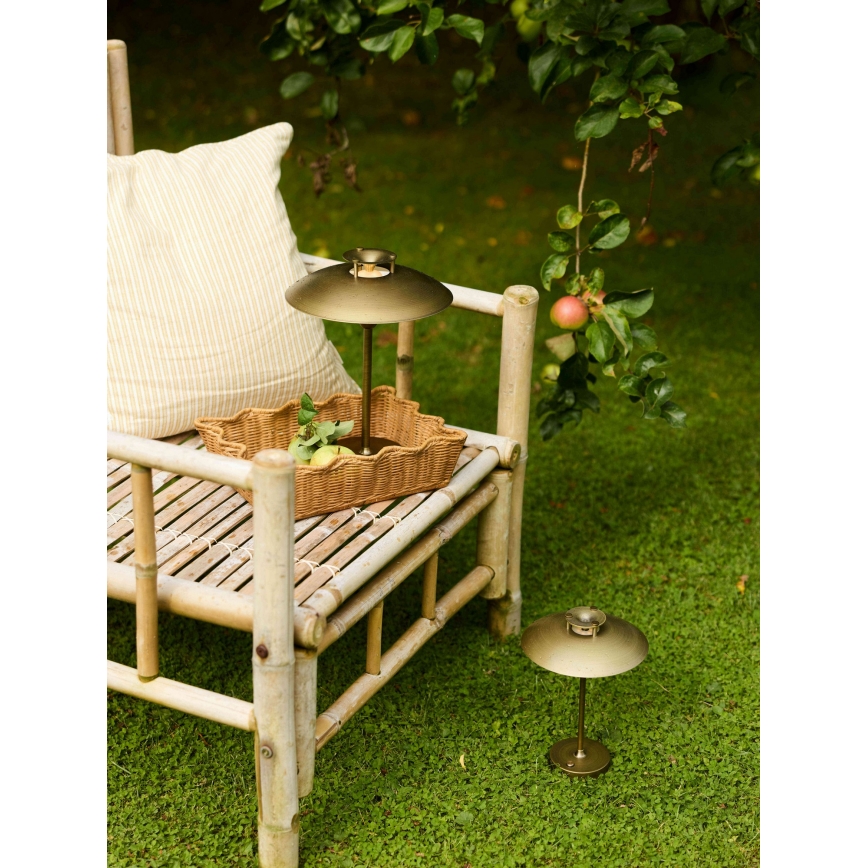 Halo Design 746149 - LED-dimmbare, wiederaufladbare Außentischlampe MINI STEPP LED/1,8W/1600 mAh IP44 Messing