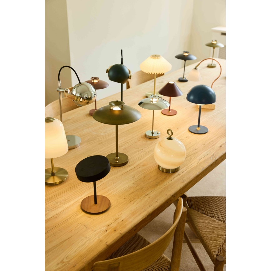 Halo Design 746163 - dimmbare, wiederaufladbare LED-Außen-Tischleuchte MINI STEPP LED/1,8W/1600 mAh IP44 glänzender Chrom