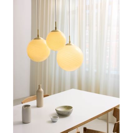 Halo Design 748471 - Hängeleuchte an Kabel CANDY 1xE27/25W/230V Ø 25 cm beige/Messing