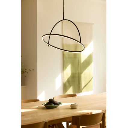 Halo Design 749546 - dimmbare LED-Pendelleuchte an Seil TILT LED/40W/230V Ø 60 cm schwarz