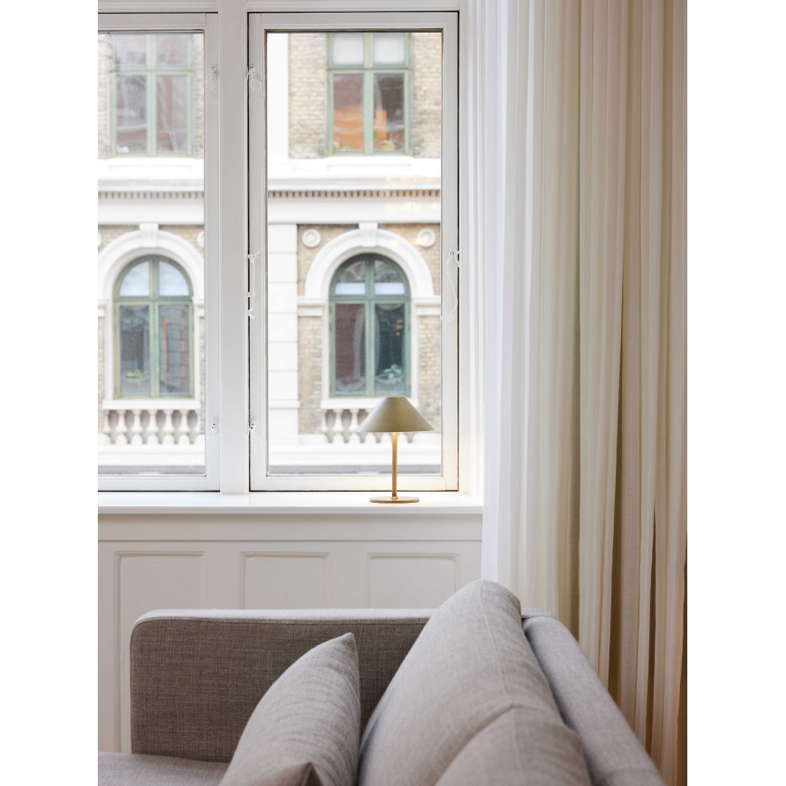 Halo Design 800841 - HYGGE LED-dimmbare, wiederaufladbare Außen-Tischleuchte LED/3W/4000 mAh IP54 Messing