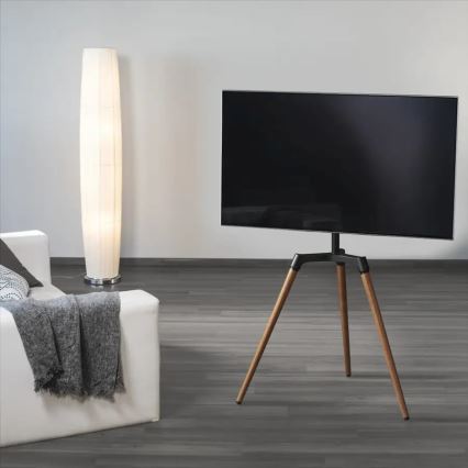 Hama - Bodenhalterung für TV 32-65" schwarz/Nussbaumholz