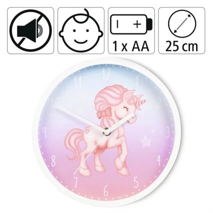 Hama – Kinder-Wanduhr 1xAA Einhorn