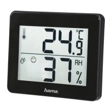 Hama – Raumthermometer mit Luftfeuchtigkeitsmesser 1xCR2025 schwarz