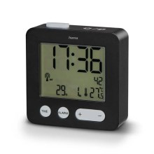 Hama – Wecker mit LCD-Anzeige und Thermometer 2xAAA schwarz