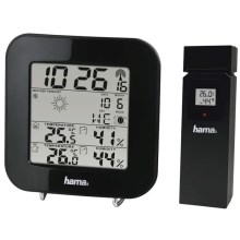 Hama – Wetterstation mit LCD-Display und Wecker 2xAA schwarz
