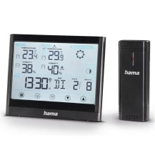 Hama – Wetterstation mit LCD-Display und Wecker 3xAAA schwarz