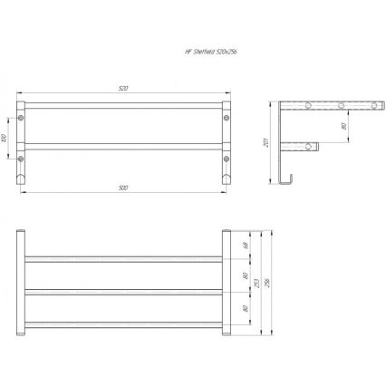 Handtuchhalter für Badheizkörper HF SHEFFIELD 52 x 25,6 cm, weiß