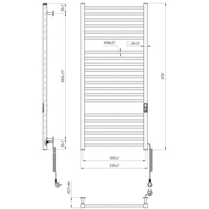 Handtuchheizkörper HF DERBY 255 W / 230 V, 117 x 53 cm, schwarz
