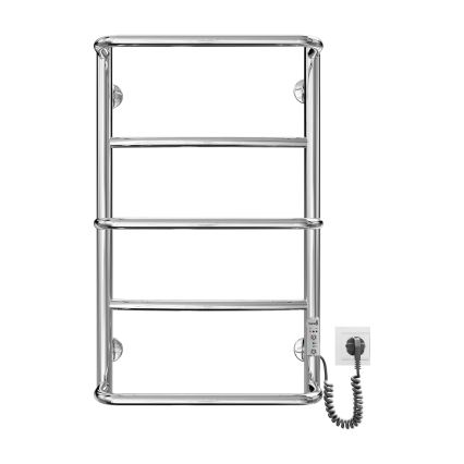 Handtuchheizkörper LUX 65W/230V 66x42 cm Edelstahl/hochglanzchrom rechts