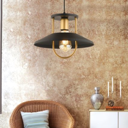 Hängeleuchte 1xE27/40W/230V schwarz/golden