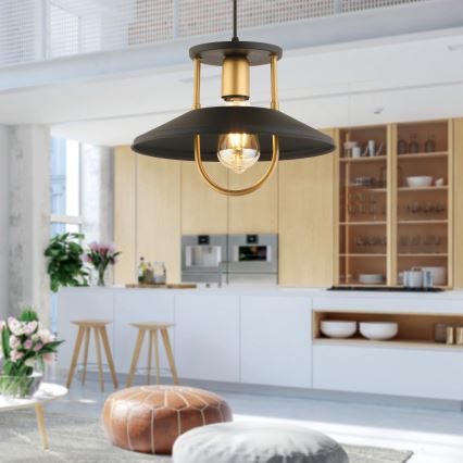 Hängeleuchte 1xE27/40W/230V schwarz/golden