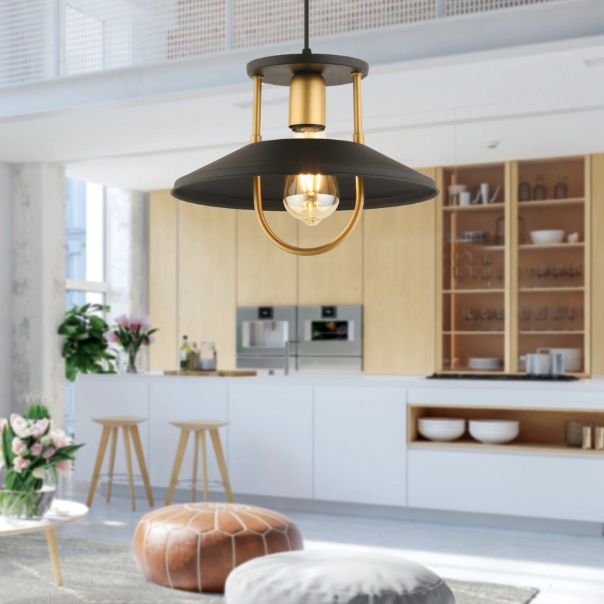 Hängeleuchte 1xE27/40W/230V schwarz/golden