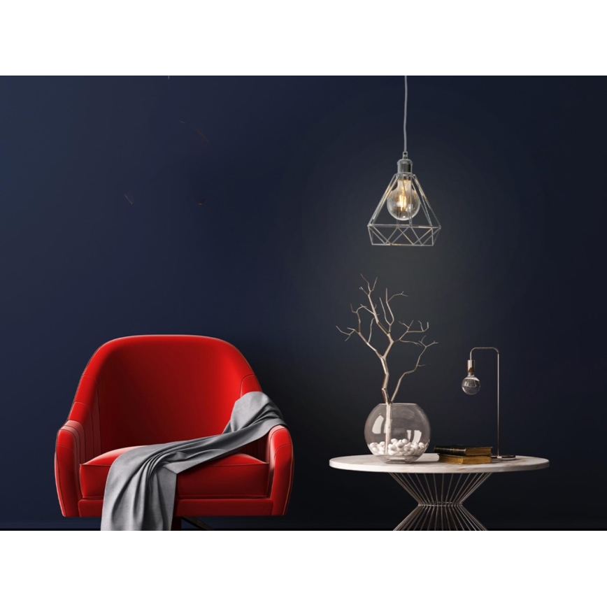 Hängeleuchte 1xE27/60W/230V d 22 cm glänzendes Chrom