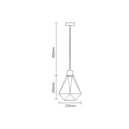 Hängeleuchte 1xE27/60W/230V d 22 cm glänzendes Chrom