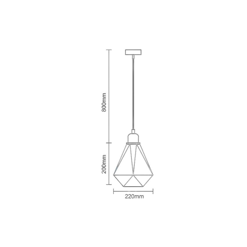 Hängeleuchte 1xE27/60W/230V d 22 cm glänzendes Chrom