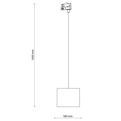Hängeleuchte für 3-Phasen-Schienensystem TRACER 1xE27/15W/230V d 20 cm schwarz