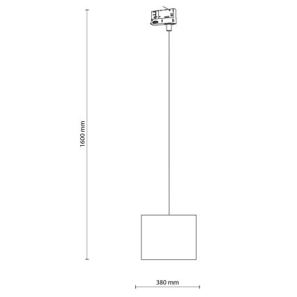 Hängeleuchte für 3-Phasen-Schienensystem TRACER 1xE27/15W/230V d 20 cm schwarz/weiß