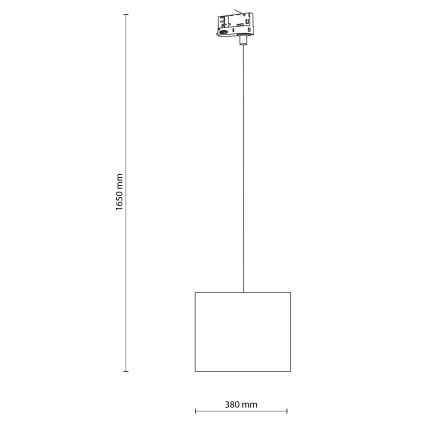 Hängeleuchte für 3-Phasen-Schienensystem TRACER 1xE27/15W/230V d 30 cm schwarz/grau