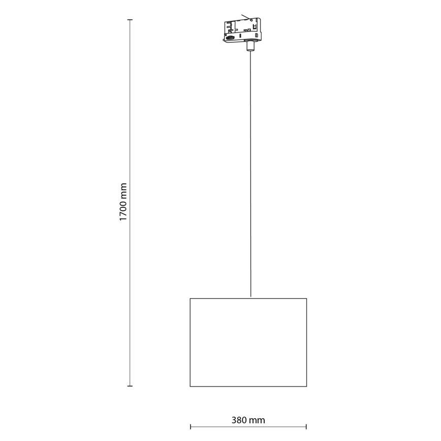 Hängeleuchte für 3-Phasen-Schienensystem TRACER 1xE27/15W/230V d 38 cm schwarz/weiß