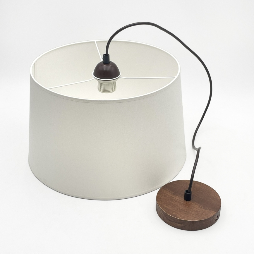 Hängeleuchte AIDA mit Kabel 1xE27/60W/230V Ø 35 cm Eiche/Nussbaum/Weiß