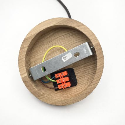 Hängeleuchte AIDA mit Kabel 1xE27/60W/230V Ø 35 cm Eiche/Nussbaum/Weiß