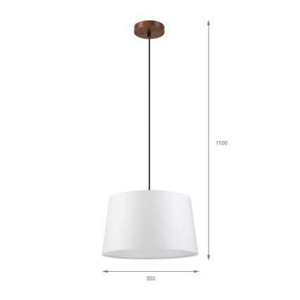 Hängeleuchte AIDA mit Kabel 1xE27/60W/230V Ø 35 cm Eiche/Nussbaum/Weiß