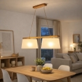 Hängeleuchte AIDA mit Kabelaufhängung 2xE27/60W/230V Ø 35 cm Eiche
