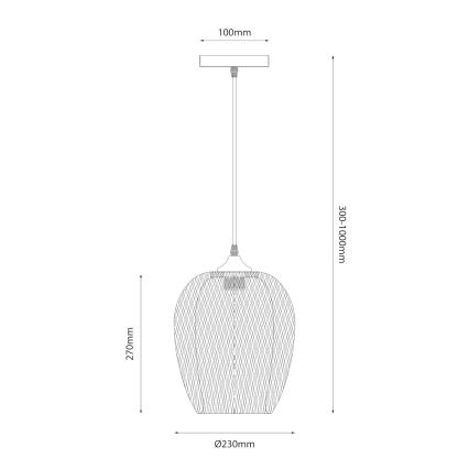 Hängeleuchte ALMA 1xE27/60W/230V d 23 cm Bambus