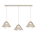 Hängeleuchte an Drahtseil FUNDA 3xE27/15W/230V beige