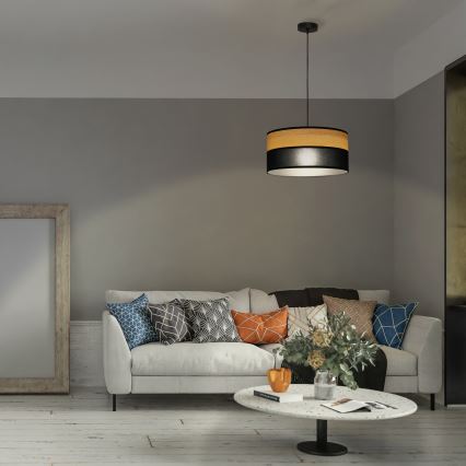 Hängeleuchte an Kabel ALBA 1xE27/15W/230V Ø 45 cm schwarz/braun