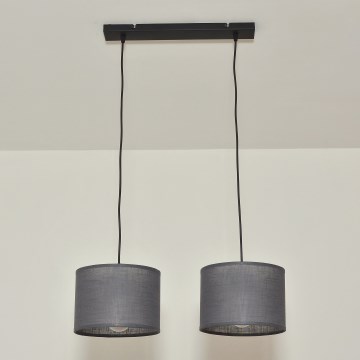 Hängeleuchte an Kabel ALBA 2xE27/15W/230V grau