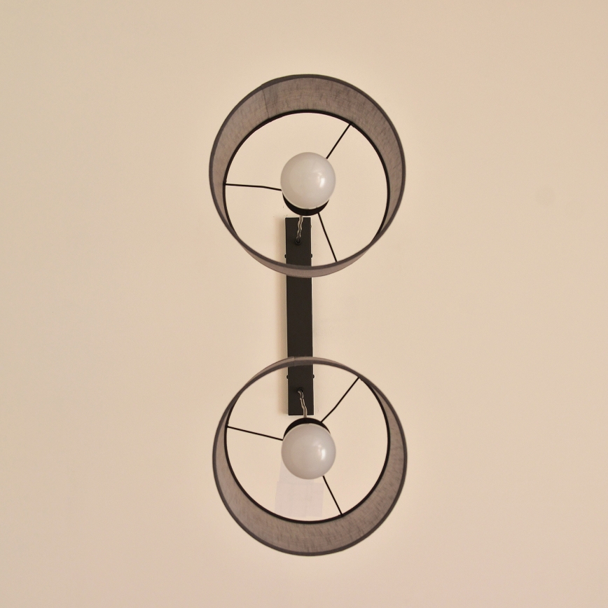 Hängeleuchte an Kabel ALBA 2xE27/15W/230V grau