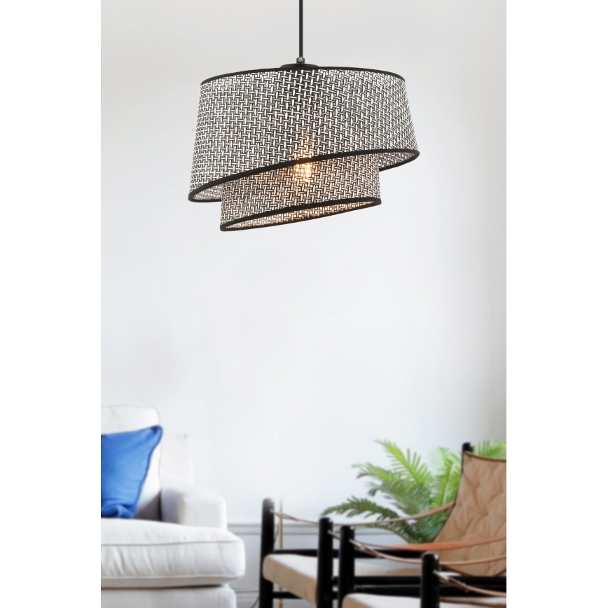 Hängeleuchte an Kabel BARETTE 1xE27/60W/230V grau/schwarz