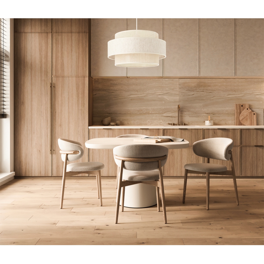 Hängeleuchte an Kabel BOHO 1xE27/60W/230V Ø 40 cm creme/jute