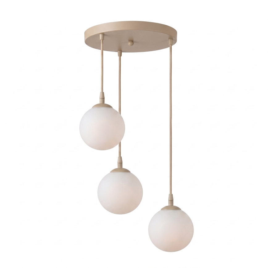 Hängeleuchte an Kabel COSMO 3xE14/10W/230V Ø 40 cm beige/weiß