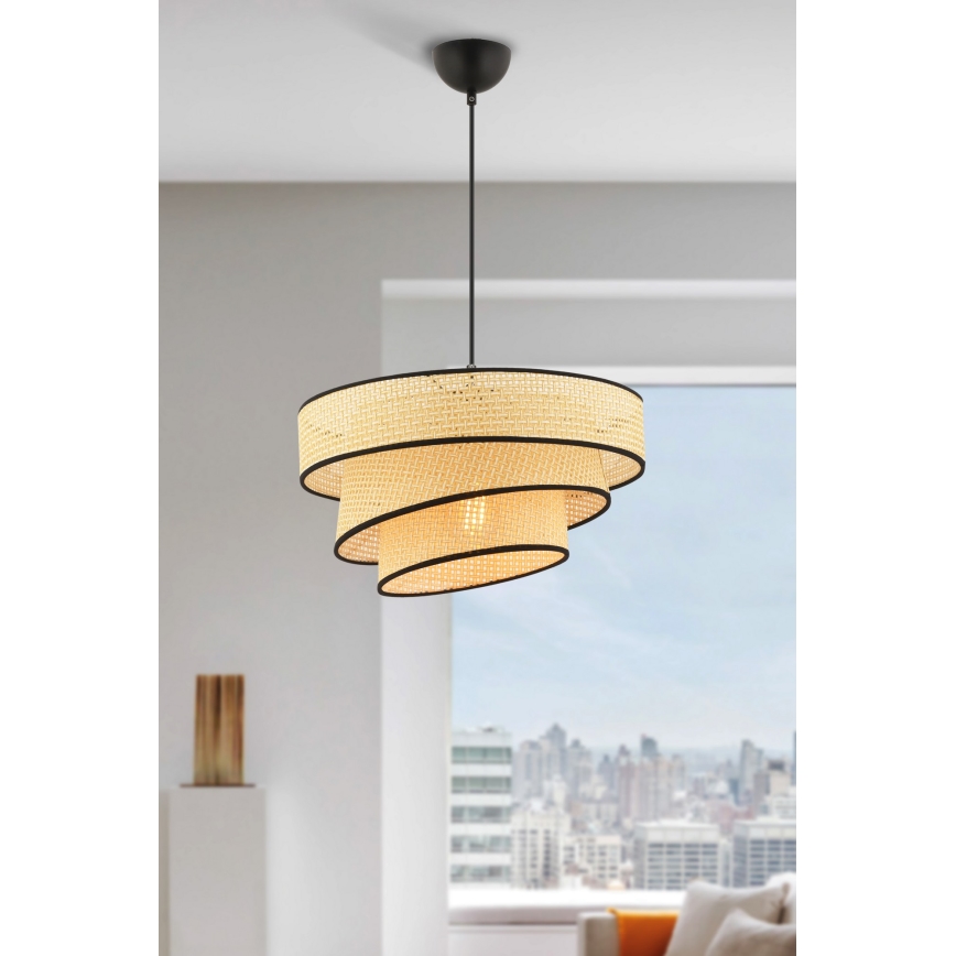 Hängeleuchte an Kabel COUPER 1xE27/60W/230V beige/schwarz