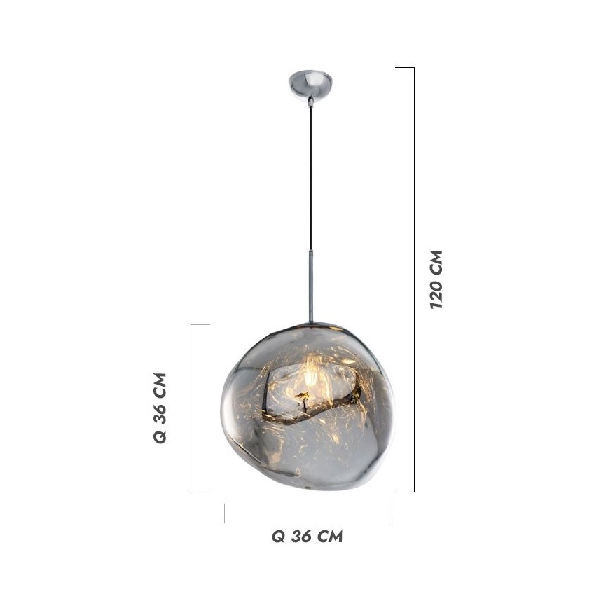 Hängeleuchte an Kabel CRUMPLED 1xE27/24W/230V Ø 26 cm, kupferfarben