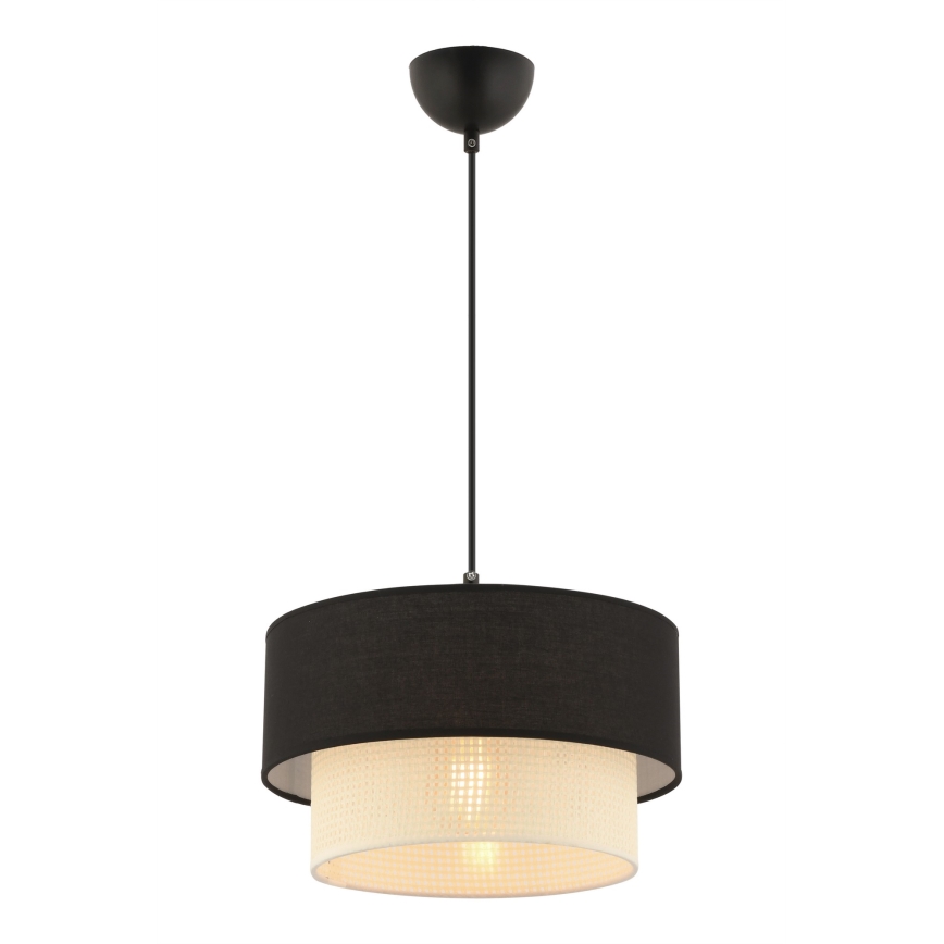 Hängeleuchte an Kabel ECHO 1xE27/60W/230V schwarz/creme