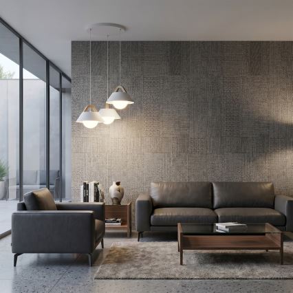 Hängeleuchte an Kabel FUNDA 3xE27/15W/230V cremefarben