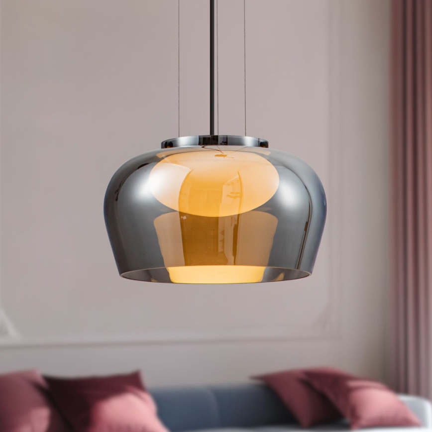Hängeleuchte an Kabel INSIEME, 1xGX53/10W/230V, Ø 35 cm, rauchschwarz