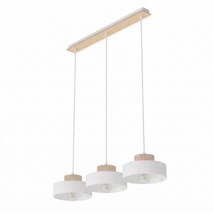 Hängeleuchte an Kabel KIVI 3xE27/15W/230V weiß