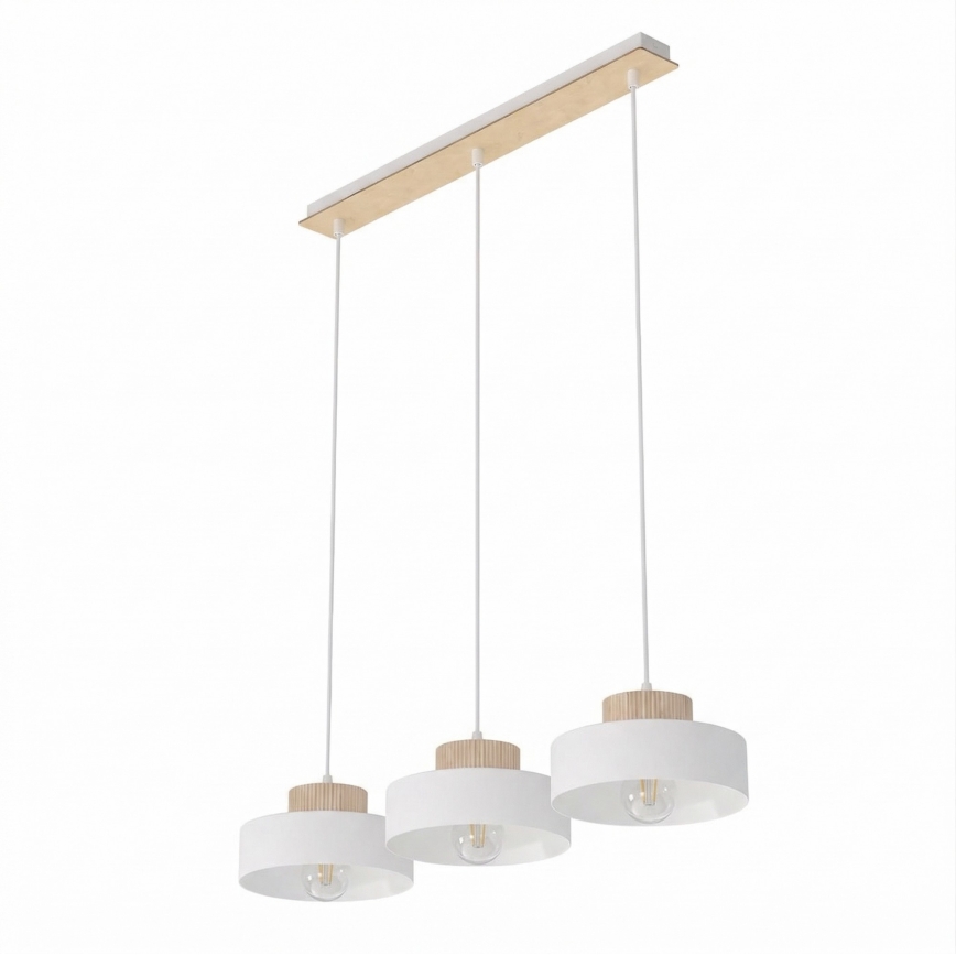 Hängeleuchte an Kabel KIVI 3xE27/15W/230V weiß
