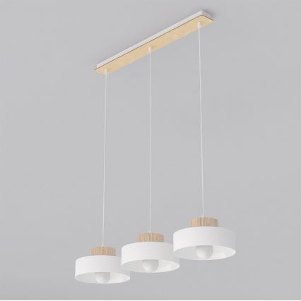 Hängeleuchte an Kabel KIVI 3xE27/15W/230V weiß